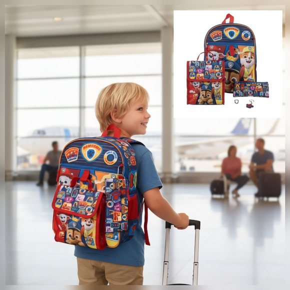 Bioworld Other - Paw Patrol Backpack Set 5 Piece 16" Backpack Lunchbox Case Keychain Carabiner